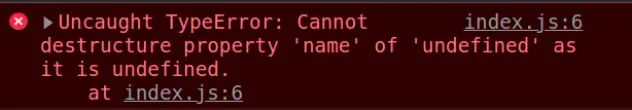typeerror cannot destructure property of undefined