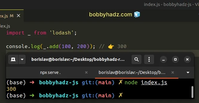 import and use lodash module