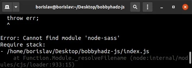 cannot find module node sass