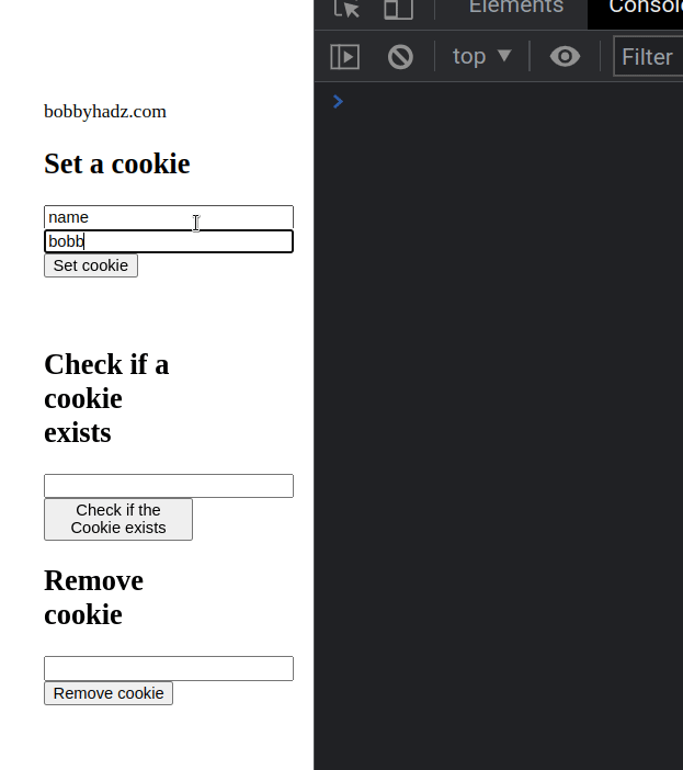 cookie does not exist after removing it