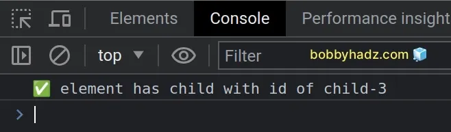 selecting the child in a single statement using an id