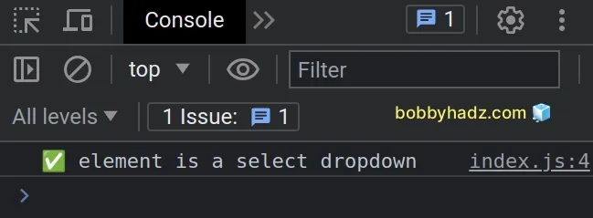 check if element is select dropdown