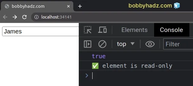 check if element is read only