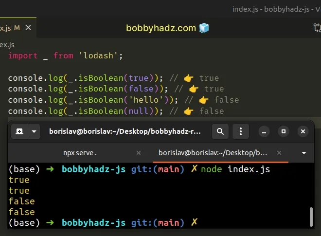 check if value is of type boolean using lodash
