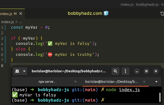 check if variable is falsy