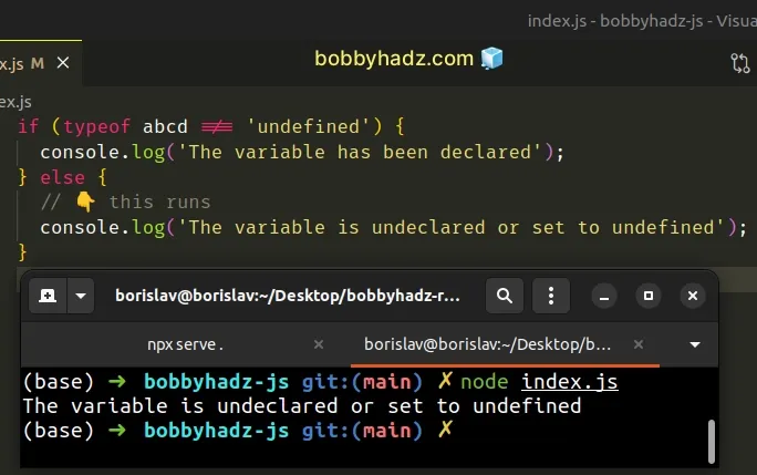 check if variable has been declared
