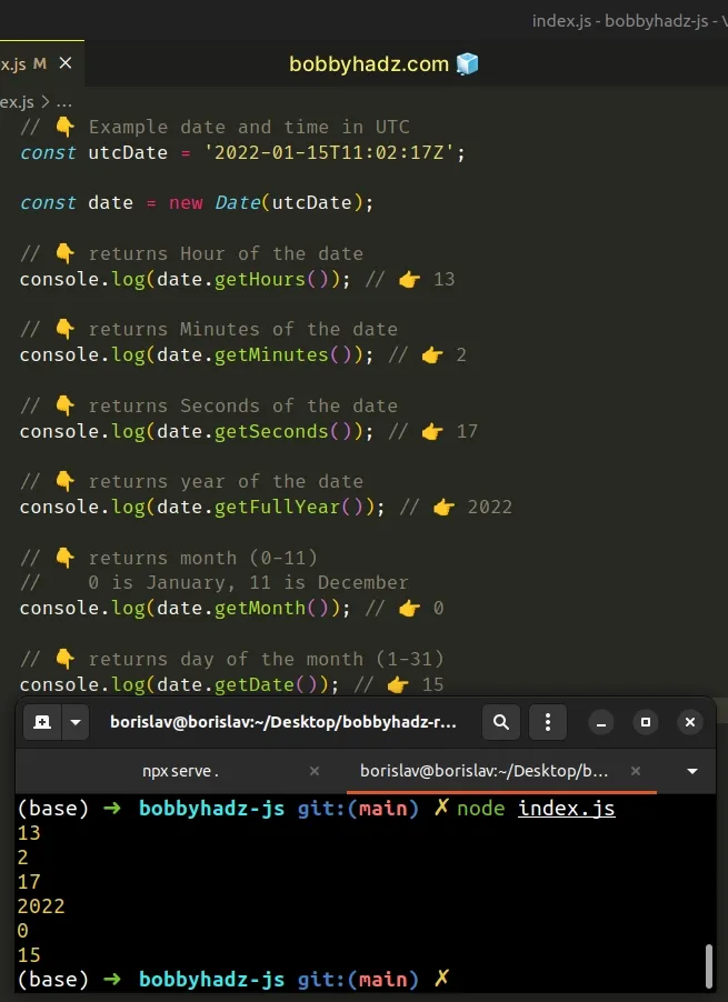 get date and time components according to local time