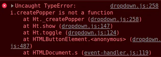 typeerror createpopper is not a function