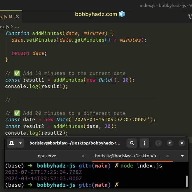 how-to-add-minutes-to-a-date-in-javascript-bobbyhadz