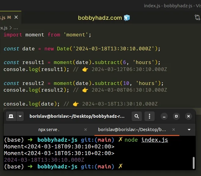 subtract-hours-or-minutes-from-a-date-in-javascript-bobbyhadz