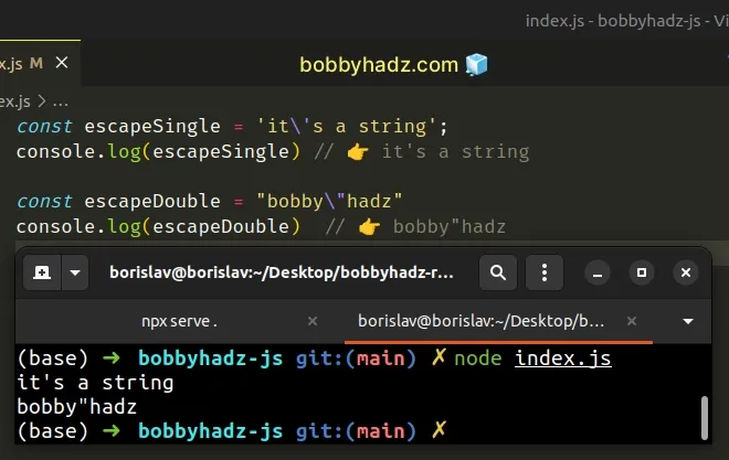 How To Escape Quotes In A String Using JavaScript Bobbyhadz