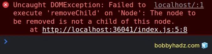 failed to execute removechild on-node