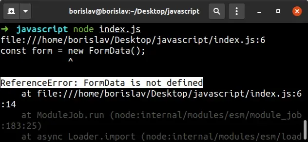 formdata is not defined