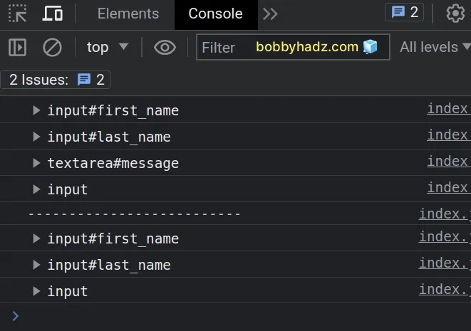 Get All Of A Form s Elements Using JavaScript Bobbyhadz