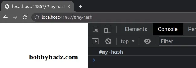 get hash of url using javascript