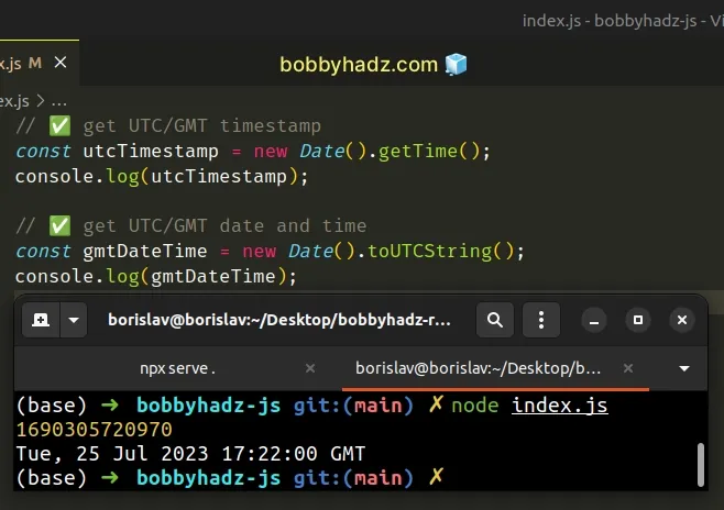 How To Get A UTC GMT Timestamp Using JavaScript Bobbyhadz