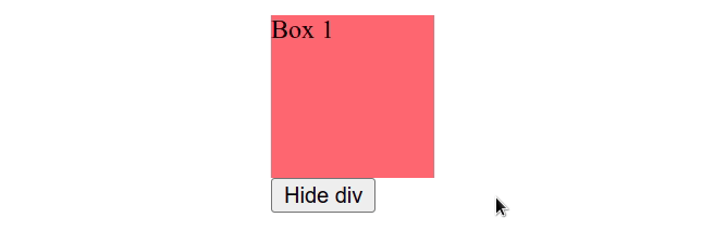 show hide div by id visibility