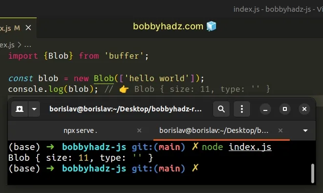 import and use blob class from buffer module