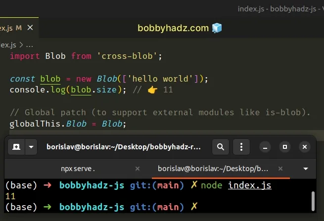 import and use cross blob module