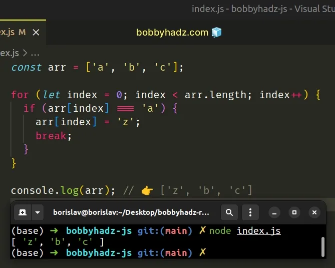 How to Replace an Element in an Array in JavaScript | bobbyhadz