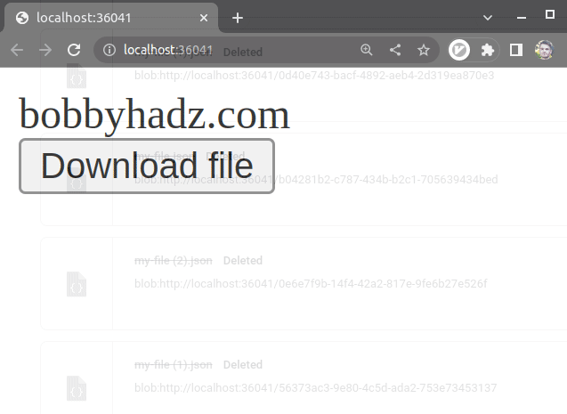 download blob with custom name on button click