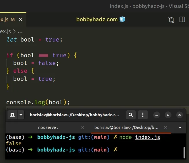 toggle boolean using if statement