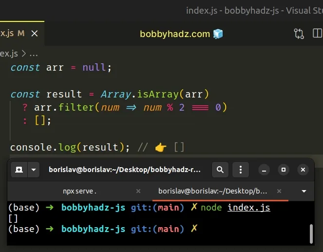 check if value is array using array isarray