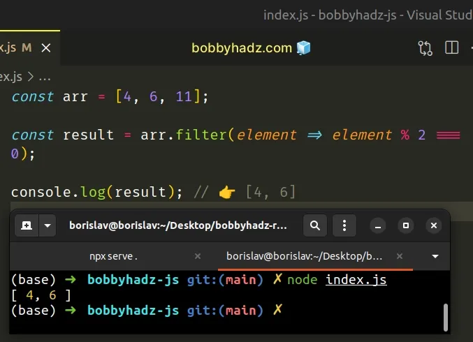make sure to call filter method on array