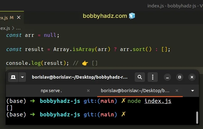 check if value is array before calling sort