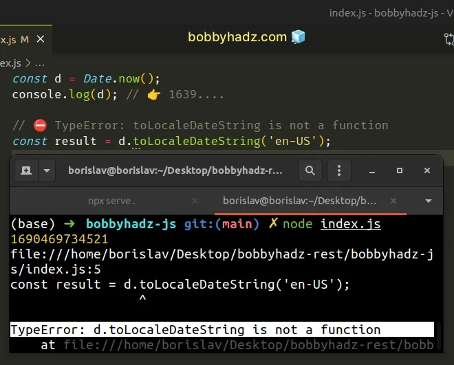 tolocaledatestring is not a function