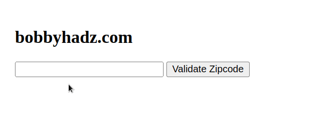 validate us zip code using html form