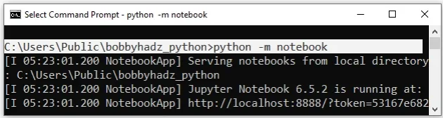 python m start notebook