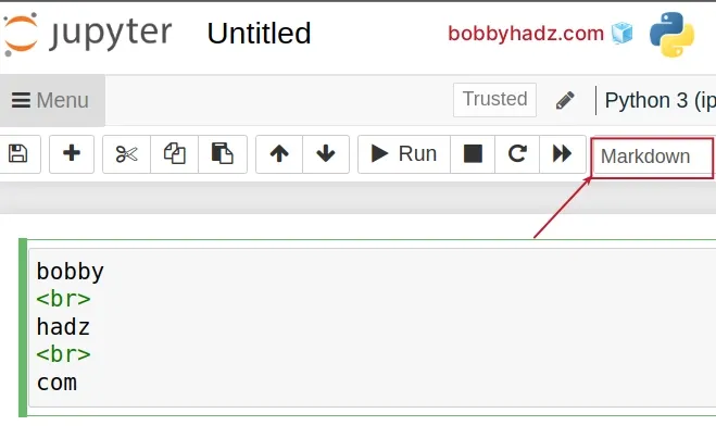 add new line in jupyter markdown using br tag