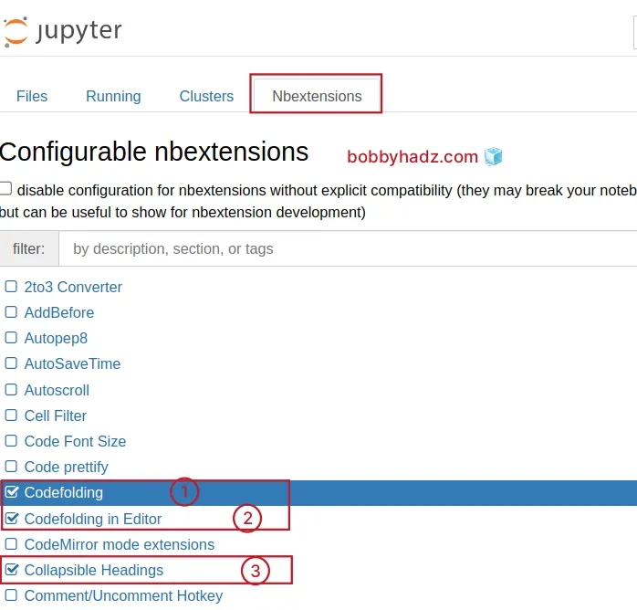 enable codefolding in jupyter notebook