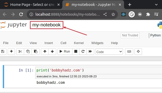 how to find notebook name