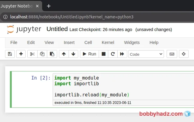 using importlib reload to reload module in jupyter notebook