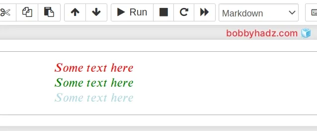 change color of text using latex in markdown