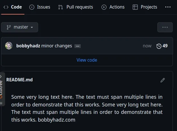 github justify text