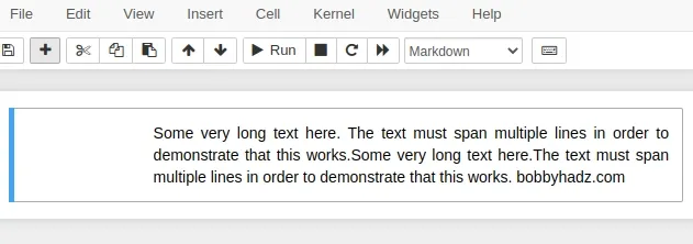 justify text in jupyter notebook