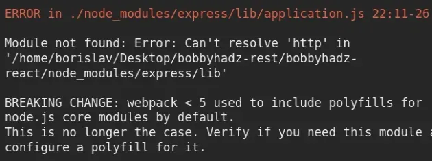 module not found error cant resolve http