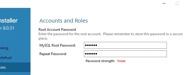 set password for mysql