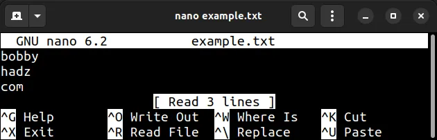 bash nano create file