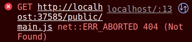 get net err aborted 404 not found