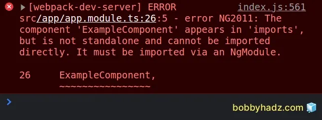 error ng2011 the component appears in imports but is not standalone