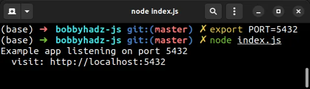 change port based on environment variable