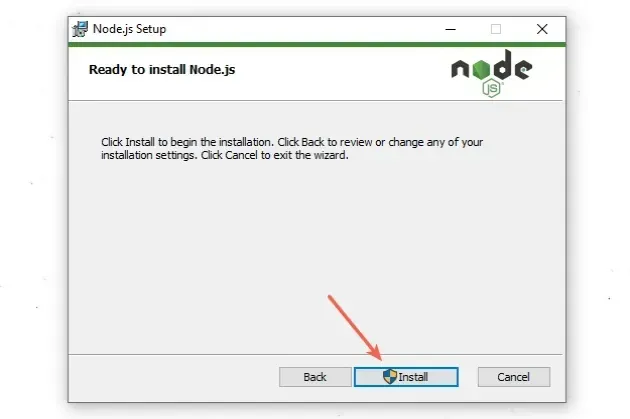 node click install