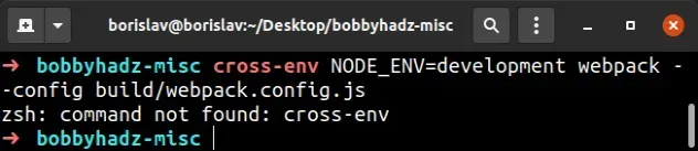 command not found cross env