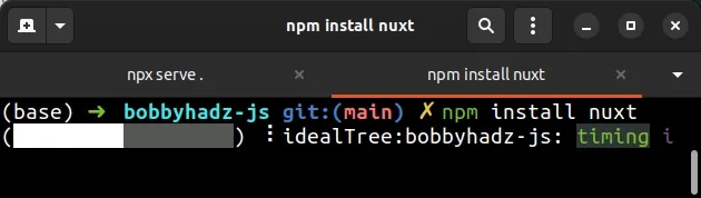 install nuxt using npm