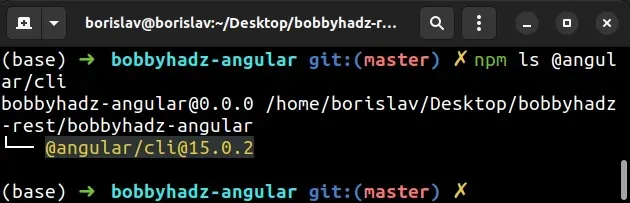 check locally installed angular cli version