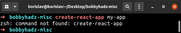 command not found create react app